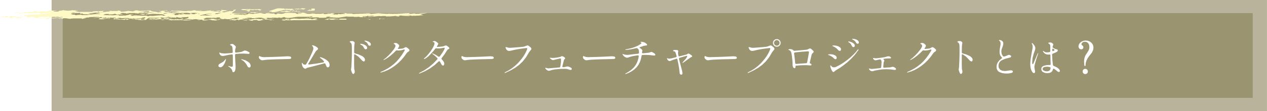ホームドクターフューチャーズプロジェクトとは